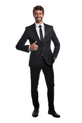 Wall Mural - Caucasian business man in office wear isolated on transparent or white background