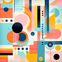 Sticker - Abstract geometric patterns in bold colors. 