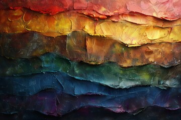 Poster - A mesmerizing background of warm and cool colors blending artistically with water droplets for texture