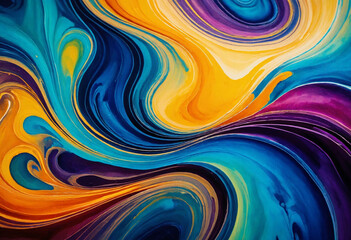 Wall Mural - Colorful Chemistry Abstract Watercolor-Like Design with Flowing Colors and Swirls