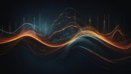 Wall Mural - Line wave music sound one noise audio frequency icon signal podcast radio soundwave waveform volume art hand