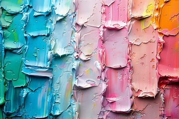 Poster - Vibrant oil paint texture with dynamic strokes and color blending, perfect for artistic backgrounds