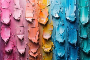 Poster - This image captures a spectrum of colorful paint streaks, showcasing a diversity of vibrant hues and artistic textures