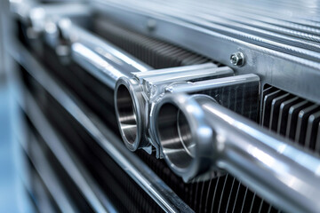 Wall Mural - The aluminum alloys role in modern radiators showcasing its importance in automotive cooling solutions 