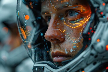 Poster - A depiction of a high-tech interface with futuristic glowing elements and a hint of an advanced control panel aesthetic
