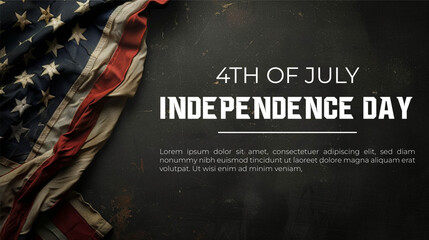 Wall Mural - 4th of July independence day poster, banner, flyer, background, template, with the greeting