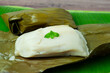 Traditional Lepat Pisang or pais pisang also known as Steamed Banana Packets