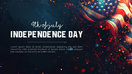 4th of July independence day poster, banner, flyer, background, template, with the greeting