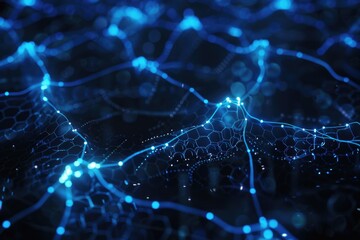 Poster - A close up of a bunch of blue lights. Perfect for abstract backgrounds