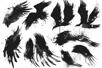 Poster - A group of birds soaring through the sky. Suitable for various projects