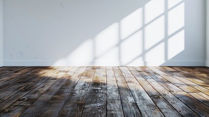 Poster - Interior of a room with wooden floor and window. Suitable for real estate or home renovation concepts