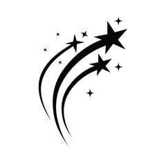 Shooting Star . Shooting star with an elegant star trail on a white background. Shooting Star Comet Icon.  Vector illustration.