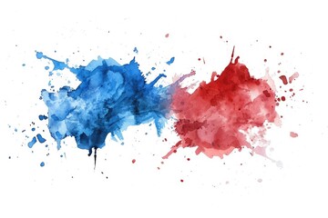 Poster - Abstract red and blue paint splatters. Perfect for artistic projects
