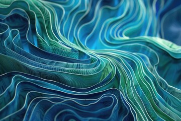 Poster - Close up of blue and green fabric, suitable for textile background