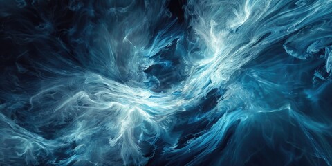 Poster - Detailed close up of a blue and white swirl pattern. Suitable for backgrounds and abstract designs