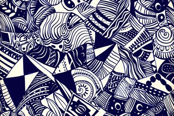 Aufkleber - Simple black and white drawing of different shapes. Ideal for educational materials or graphic design projects