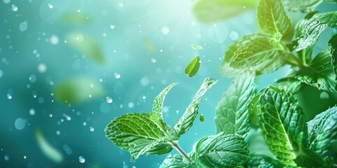 Poster - A detailed view of a plant covered in water droplets. Suitable for nature themes
