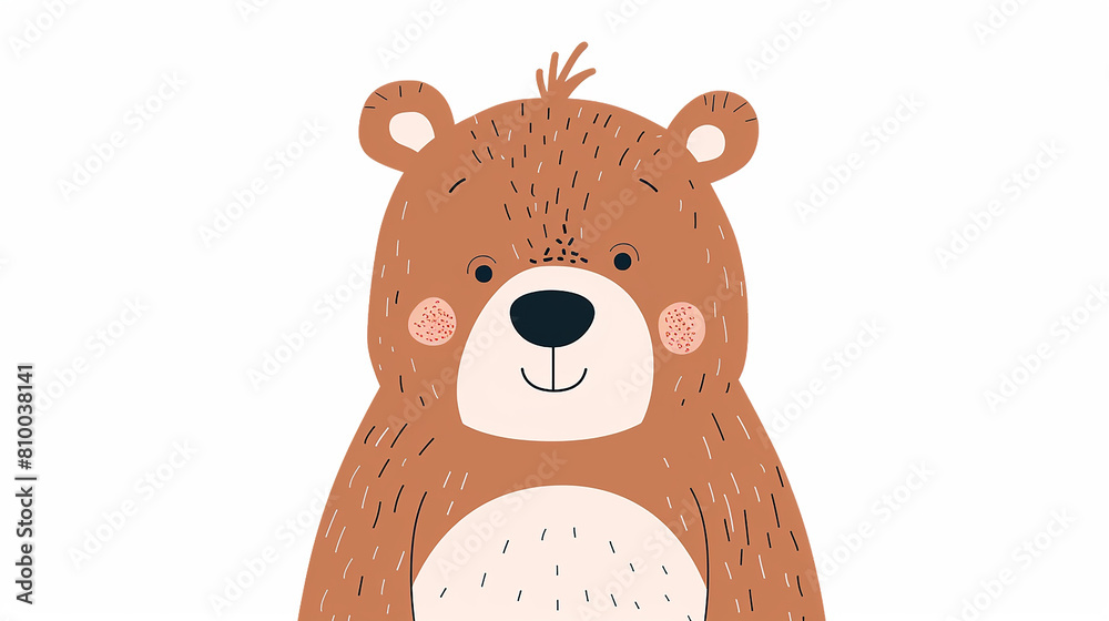 A white background with a cute cartoon illustration of a bear in the ...