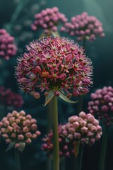 Poster - Close up of a bunch of pink flowers, perfect for nature backgrounds