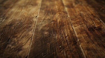 Aufkleber - A close up of a wooden table with a blurry background. Suitable for various design projects