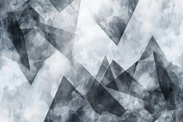 Aufkleber - A striking black and white painting of triangles. Perfect for modern design projects