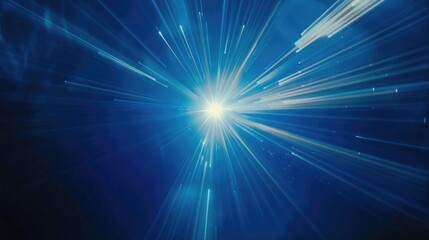 Poster - A stunning blue star burst in the sky, perfect for backgrounds or celestial themes