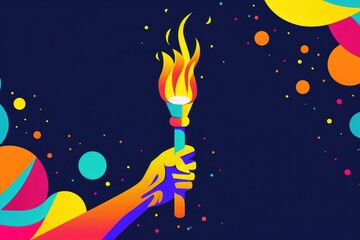 Poster - Person holding a torch in hand, ideal for concepts of exploration and discovery