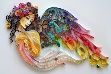 Poster - Colorful paper art of a woman's face, perfect for creative projects