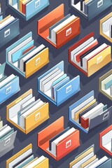 Aufkleber - A collection of various colored file folders. Suitable for office organization concepts