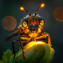 Poster - Detailed view of a bug on a plant, suitable for nature concepts