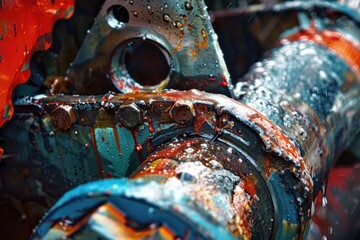 Aufkleber - Detailed view of an old rusted pipe, suitable for industrial concepts