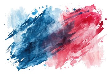 Poster - Vibrant watercolor brush stroke in patriotic colors, perfect for design projects