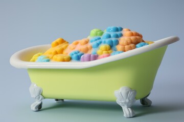 Poster - Toy bathtub foam. Plastic cleaning. Generate Ai