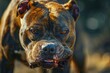 Close up of a dog's face with a blurry background. Ideal for pet lovers and animal-related designs