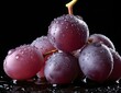 Fresh red grapes with water drops. Close up shot. Fruits and summer berries illustration