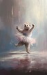 a bear in a ballerina outfit performing in a stage