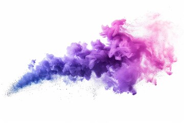 Wall Mural - colorful flash of gunpowder smoke. Particles of colored liquid ink in slow motion. Isolated on white background. 