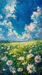 Field of Daisies Under Blue Sky