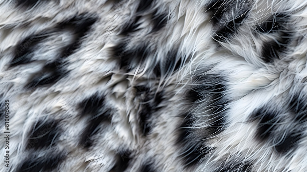 Snow leopard fur seamless pattern. Repeated background of fluffy ...