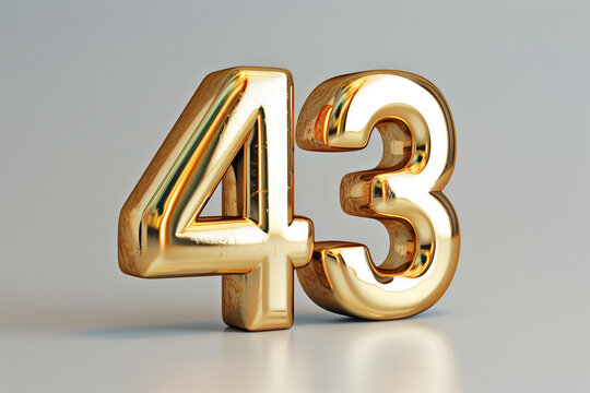 Number 43 in 3d style	
