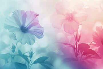 Wall Mural - Gradient floral background for a soft and romantic feel