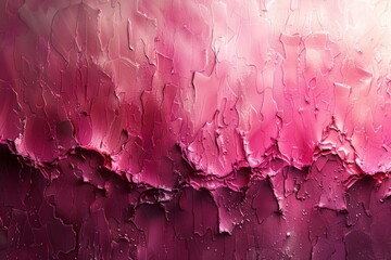 Poster - Vibrant shades of pink paint splattered across a glossy pink surface invoking a sense of dynamism
