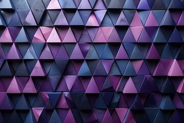 Poster - A visually striking 3D pattern with textured triangles in a blend of colors that creates a sense of depth and dimensionality