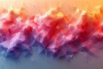 Poster - This image showcases a vibrant geometric pattern with a blend of warm and cool hues, creating a visually stimulating abstract background