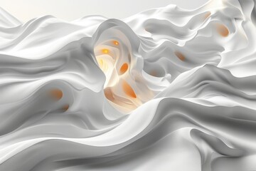 Poster - This image portrays a flowing fabric-like pattern with golden lights, suggesting luxuriousness and elegance
