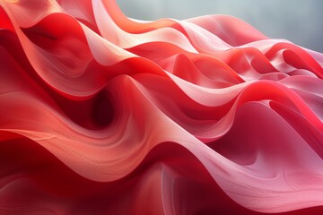 Poster - evocative of flowing fabrics, this digital art form uses red and pink hues to craft a piece that is 
