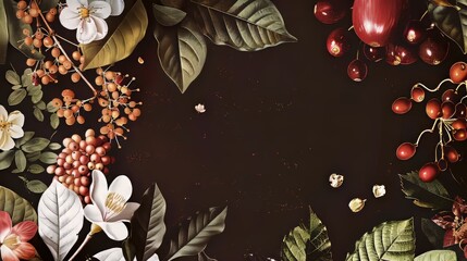 Wall Mural - Floral motifs and organic elements for a fresh and natural aesthetic