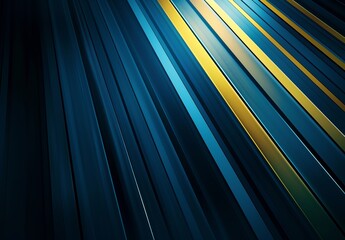 Poster - Elegant diagonal blue stripes with interspersed gold lines presenting a modern, abstract design for a sleek appearance