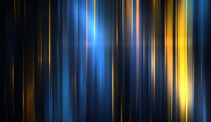 A digital abstract composition with vertical stripes in various shades of blue and gold, conveying a sense of luxury and elegance