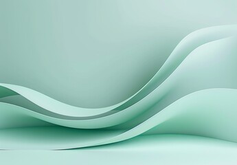 Sticker - Gentle, smooth green waves flowing across with a calming effect